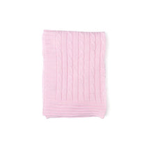 Rose Textiles - Cable Knit Blanket, Pink Image 2