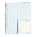 Rose Textiles - Cable Knit Sherpa Blanket, Blue Image 1