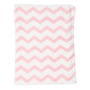 Rose Textiles - Coral Fleece Blanket, Pink & White Chevron Image 2