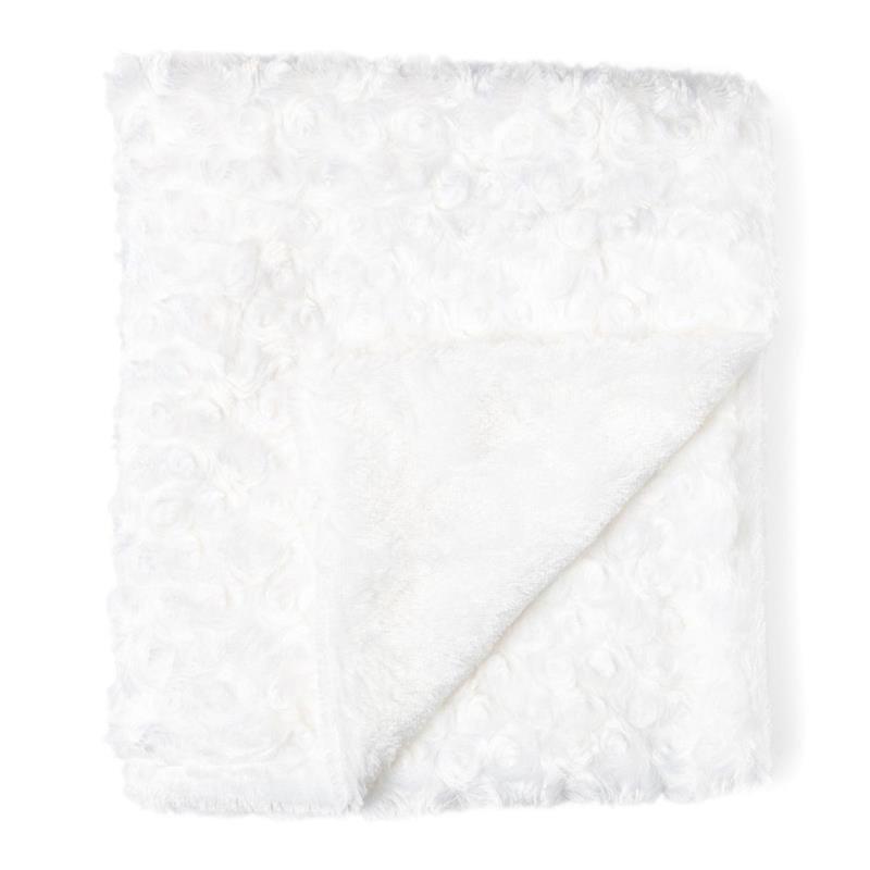 Rose Textiles - Curly Plush Blanket, White Image 2