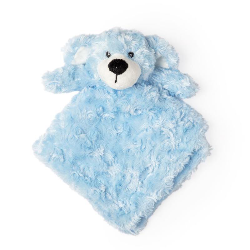 Rose Textiles - Dog Curly Plush Security Blanket, Blue Image 1
