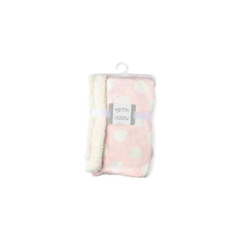 Rose Textiles - Dotted Mink Sherpa Blanket, Pink Image 1