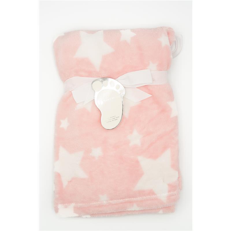 Rose Textiles Fleece Star Baby Blankets, Pink Image 1
