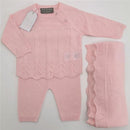 Rose Textiles - Girls 3 Pc Knitted Set, Pink.