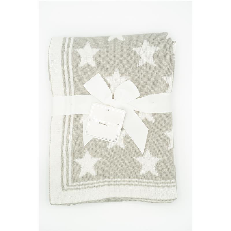 Rose Textiles Grey Baby Blanket w/Stars Image 1