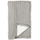 Rose Textiles - Grey Cable-Knit Sherpa Blanket Image 1