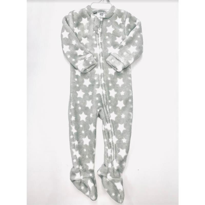 Rose Textiles Grey Stars Coverall Baby Boy Footed Pajamas Image 1