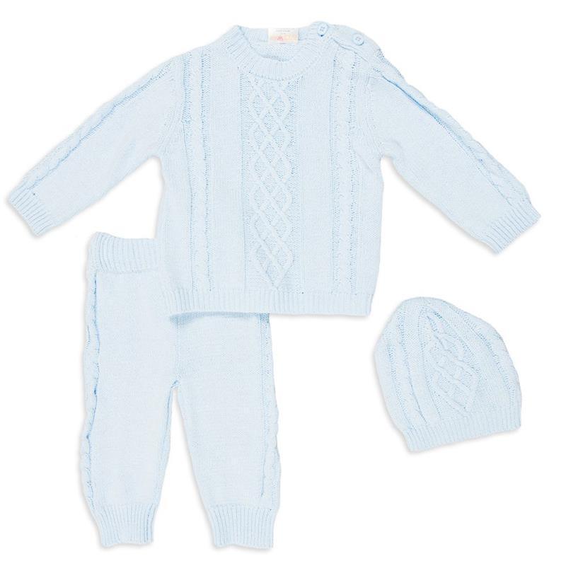 Rose Textiles - Infant Sweater And Hat Set, Blue Image 1