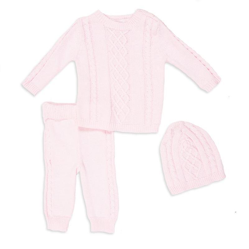 Rose Textiles - Infant Sweater And Hat Set, Pink Image 1