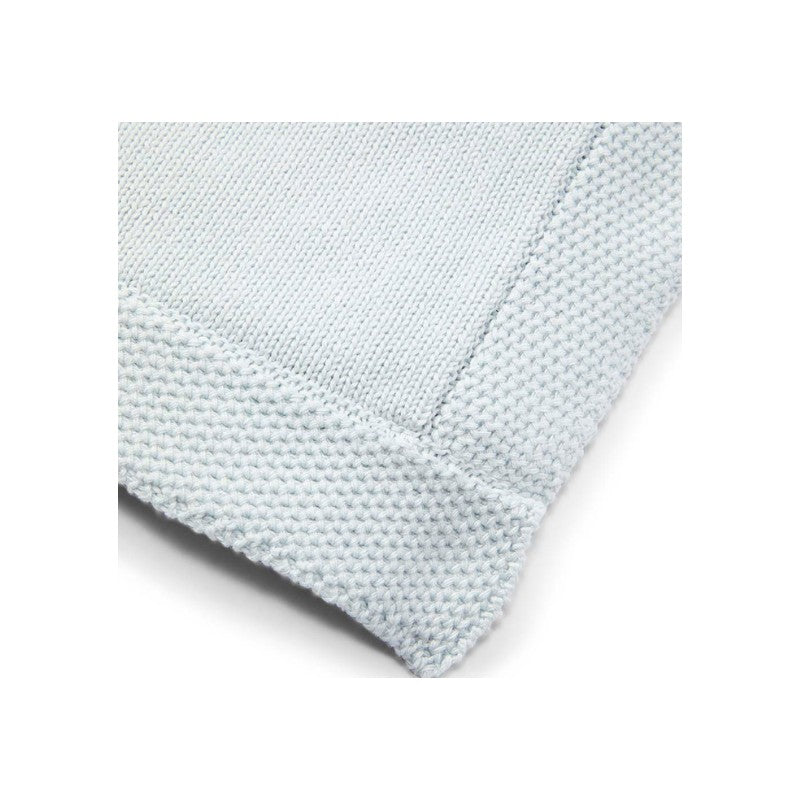 Rose Textiles - Knit Blanket With Border, Blue Image 2
