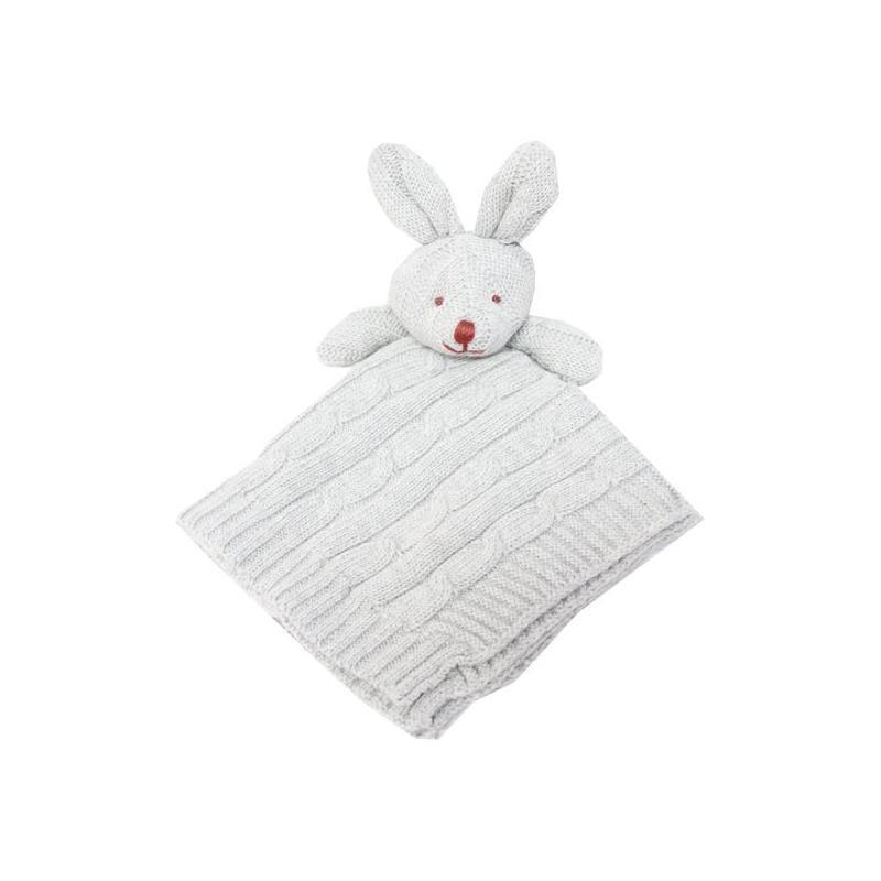 Rose Textiles - Knit Security Blanket, Bunny Grey Image 1