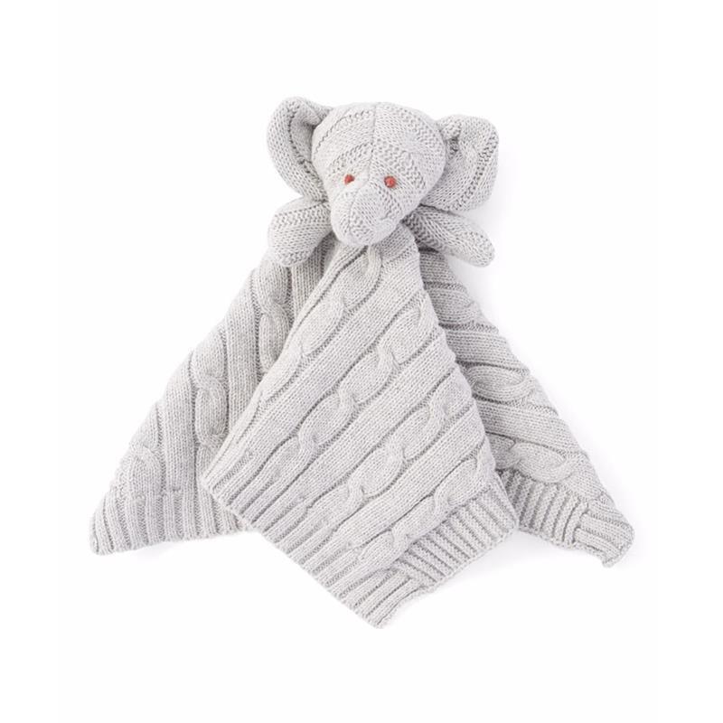 Rose Textiles - Knit Security Blanket, Elephant Grey Image 1