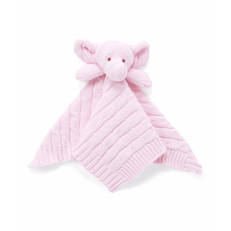Rose Textiles - Knit Security Blanket, Elephant Pink Image 1