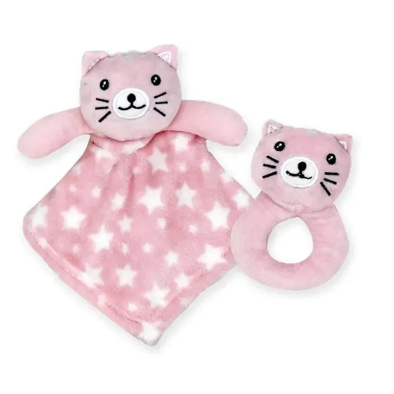 Rose Textiles - Nunu With Ring Rattle, Pink Kitty Image 1