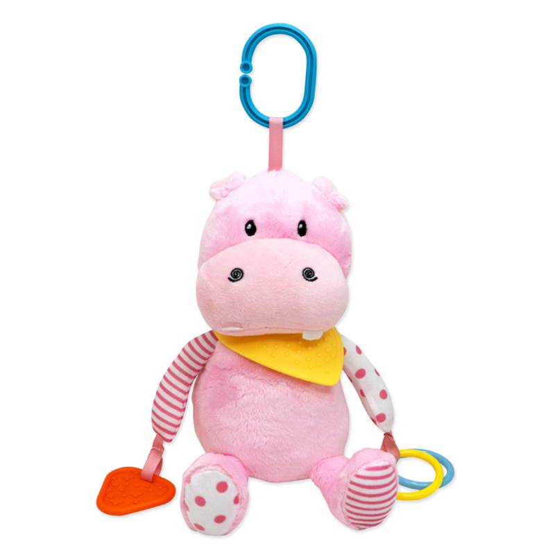 Rose Textiles - Plush Activity Toy & Blanket Pink Hippo Image 3