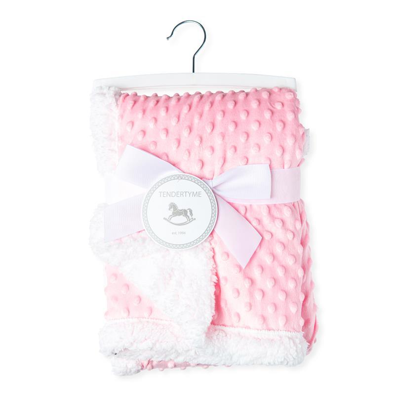 Rose Textiles - Popcorn Sherpa Blanket, Pink Image 1