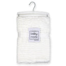 Rose Textiles - Ridged Plush Blanket, White Image 1