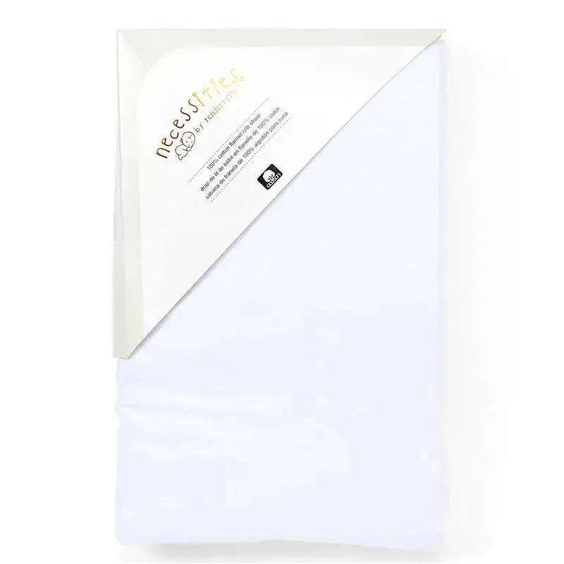 Rose Textiles - Solid Flannel Crib Sheet, White Image 2