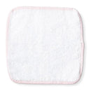 Rose Textiles - Solid Washcloth With Striped Trim, Pink Image 2