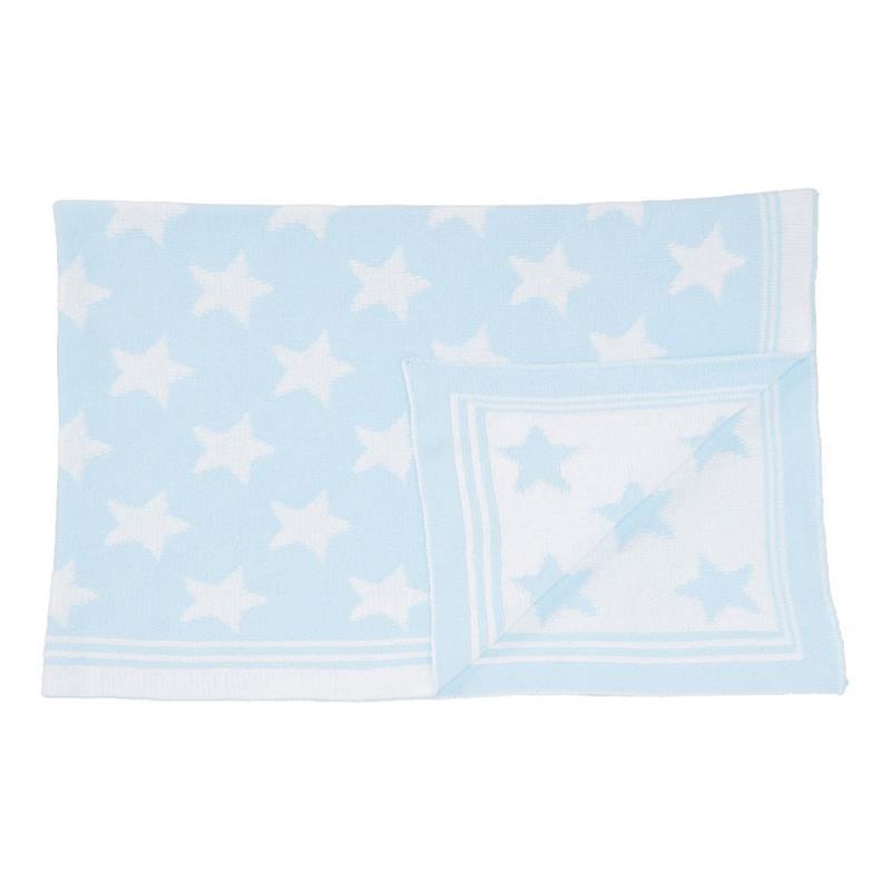 Rose Textiles - Star Knit Blanket, Blue Image 1