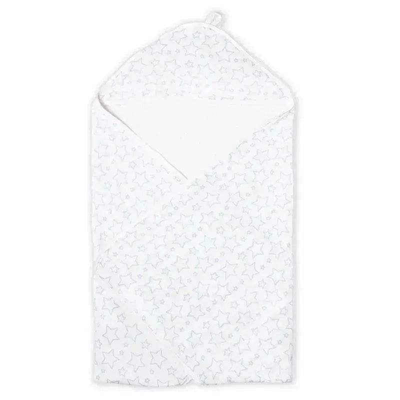 Rose Textiles - Star Muslin Lined Hooded Towel, Blue Image 2