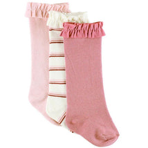 Rufflebutts - 3Pk Ballet Pink, Rosy Lane & Wisteria Mauve Socks Image 1