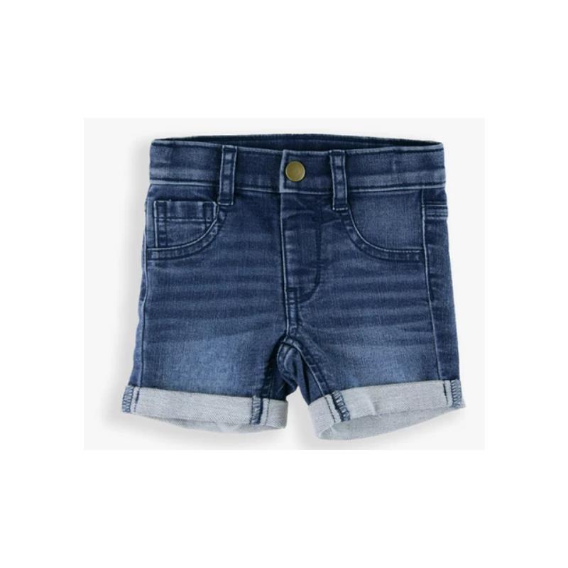 Rufflebutts - Baby Boy Medium Wash Denim Boys Stretch Skort Image 2