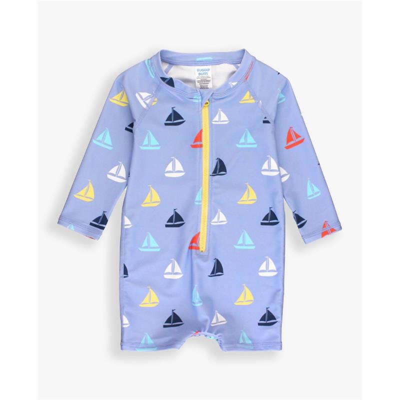Rufflebutts Baby Boys Long Sleeve One Piece Rash Guard Swimsuit
