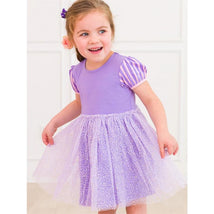 Rufflebutts - Baby Girl Amethyst Short Sleeve Bow Twirl Dress Image 1