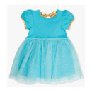 Rufflebutts - Baby Girl Blue Short Sleeve Bow Twirl Dress Image 2