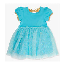 Rufflebutts - Baby Girl Blue Short Sleeve Bow Twirl Dress Image 2