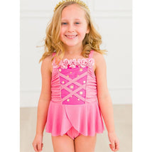 Rufflebutts - Baby Girl Dress-Up One Piece Swimsuit Royal Pink Princess Image 1