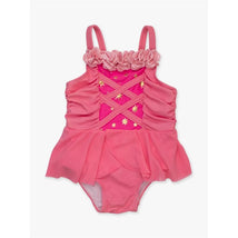 Rufflebutts - Baby Girl Dress-Up One Piece Swimsuit Royal Pink Princess Image 2