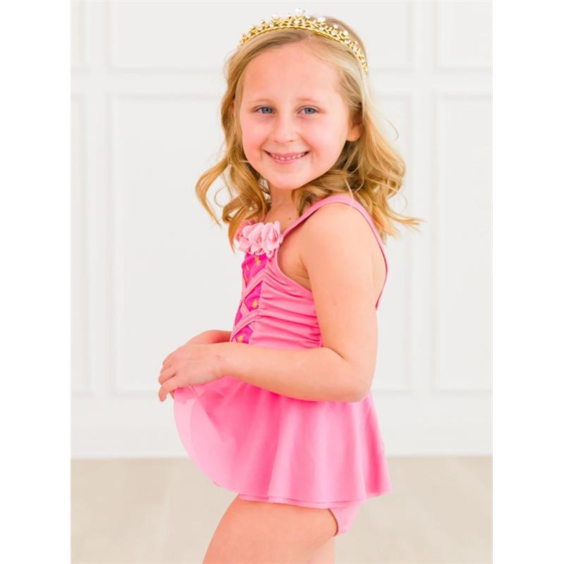 Rufflebutts - Baby Girl Dress-Up One Piece Swimsuit Royal Pink Princess Image 4