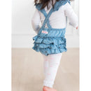 Rufflebutts - Baby Girl Light Wash Flutter Overall Rumper Image 3
