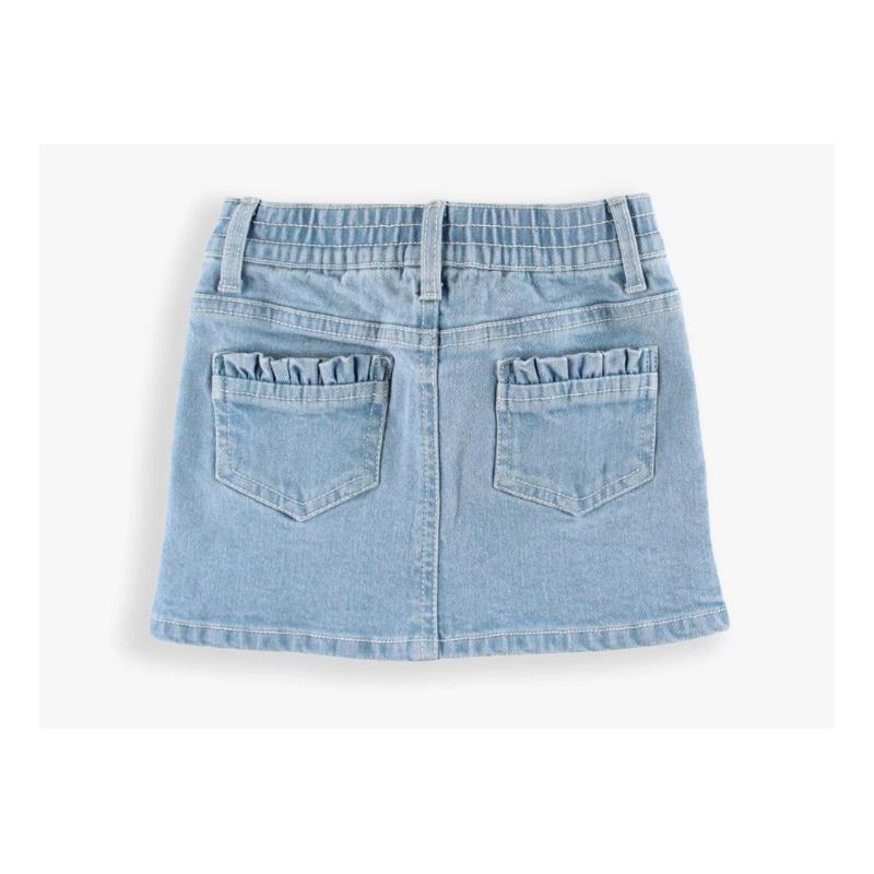 Rufflebutts - Baby Girl Light Wash Kids Ruffle Denim Skirt Image 3