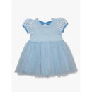 Rufflebutts - Baby Girl Short Sleeve Princess Bow Twirl Dress Crystal Blue Princess Image 2