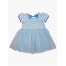 Rufflebutts - Baby Girl Short Sleeve Princess Bow Twirl Dress Crystal Blue Princess Image 3