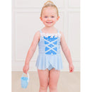 Rufflebutts - Bbay Girls Dress-Up One Piece Swimsuit Crystal Blue Princess Image 1