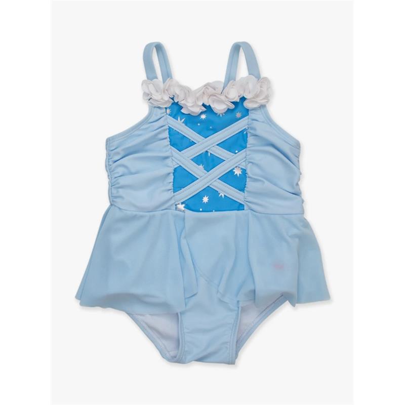Rufflebutts - Bbay Girls Dress-Up One Piece Swimsuit Crystal Blue Princess Image 2