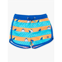 Rufflebutts - Boys Dolphin Hem Swim Trunks Stars & Stripes Image 2