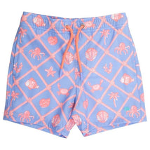 Rufflebutts Boys Tropical Trellis Performance Hybrid Swim Trunks Image 1