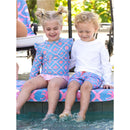 Rufflebutts Boys Tropical Trellis Performance Hybrid Swim Trunks Image 3