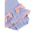 Rufflebutts Girls Periwinkle Blue Seersucker Long Sleeve One Piece Bow Peplum Rash Guard Swimsuit With Zipper  Image 5