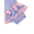 Rufflebutts Girls Tropical Trellis Long Sleeve One Piece Bow Peplum Rash Guard With Zipper Image 5