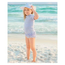 Rufflebutts Periwinkle Blue Seersucker Swim Hat, 3T-5 Image 5