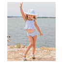 Rufflebutts Periwinkle Blue Seersucker Swim Hat, 3T-5 Image 6