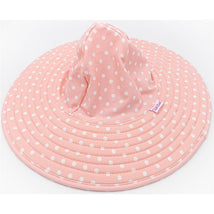 Rufflebutts - Pink Polka And Stripe Reversible Swim Hat Image 1