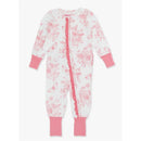 Rufflebutts - Ruffle One Piece Convertible Pajamas, Bubblegum Pink Image 2