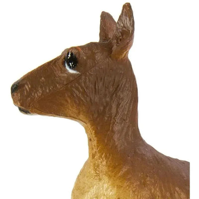 Kangaroo figurine with detailed features, showing realistic texture and coloring. Ideal for wildlife collections.